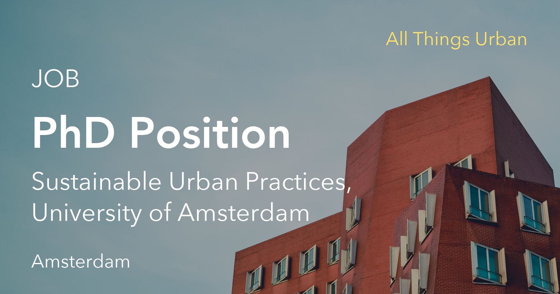 phd positions in urban planning in europe